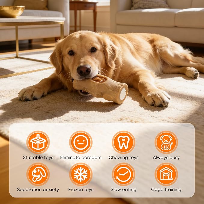 2-Pack Indestructible Chew Toys for Aggressive Chewers
