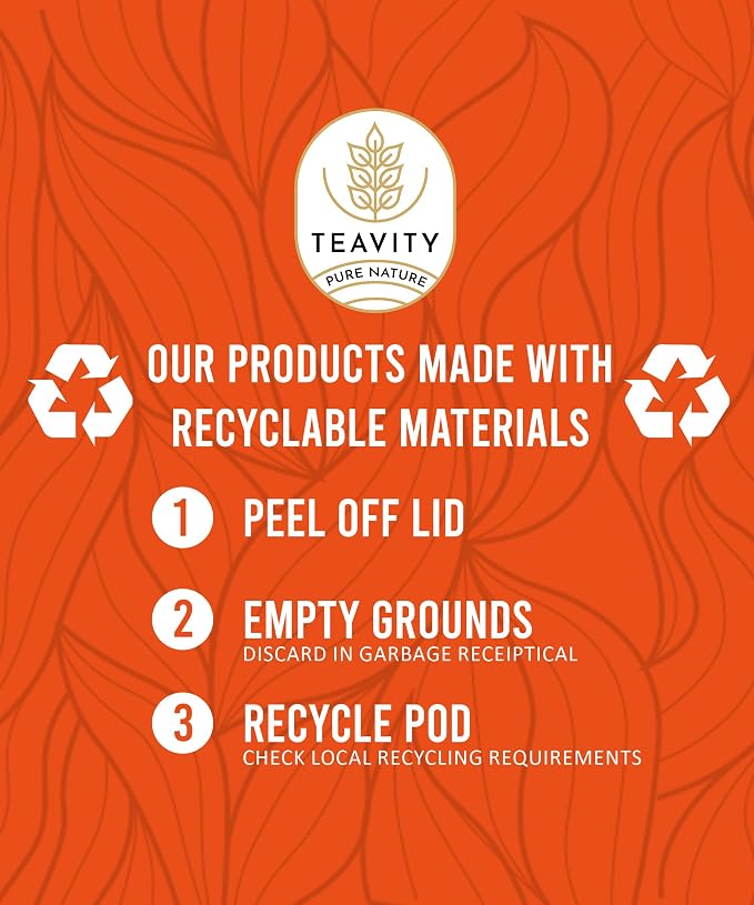 Coconut Island Teavity Keurig-Compatible Pods – Organic Rooibos Blend with Ginger, Cinnamon, Cardamom & Coconut (24 Count)