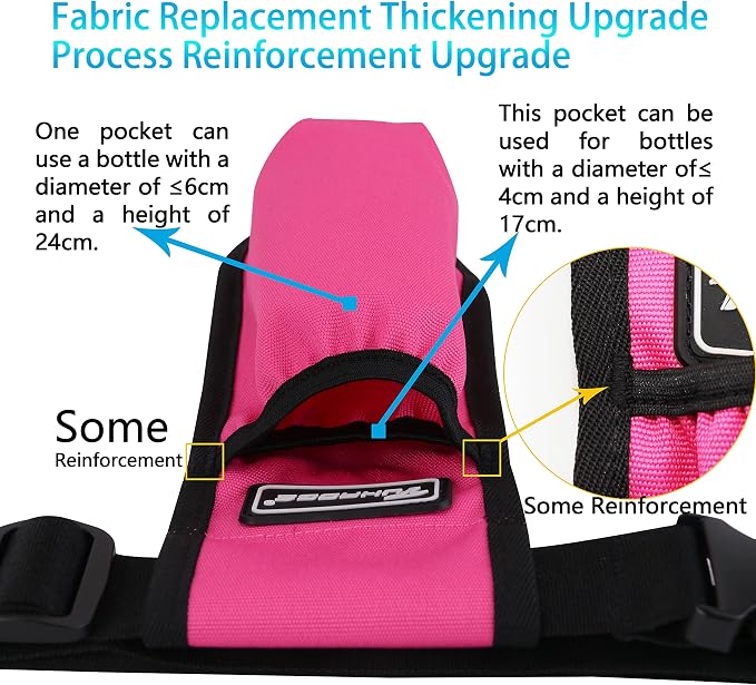 Massage Oil Holster Bottle Bag - Lotion Holster for Massage Therapists (1kd9D-Rose Red)
