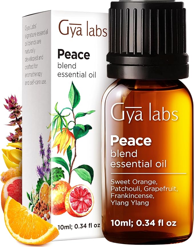 Peace Essential Oil for Diffuser & Deep Calm Essential Oil for Diffuser Blend Set - Aromatherapy Grade Essential Oils Set - 2x0.34 fl oz - Gya Labs