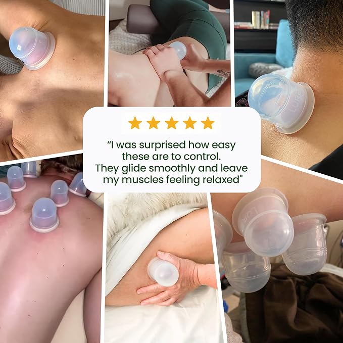 Silicone Cupping Therapy Set 6 Professional Massage Cupping Cups for Cupping Therapy Cup Kit for Massage, Myofascial Release, Cellulite Reduction