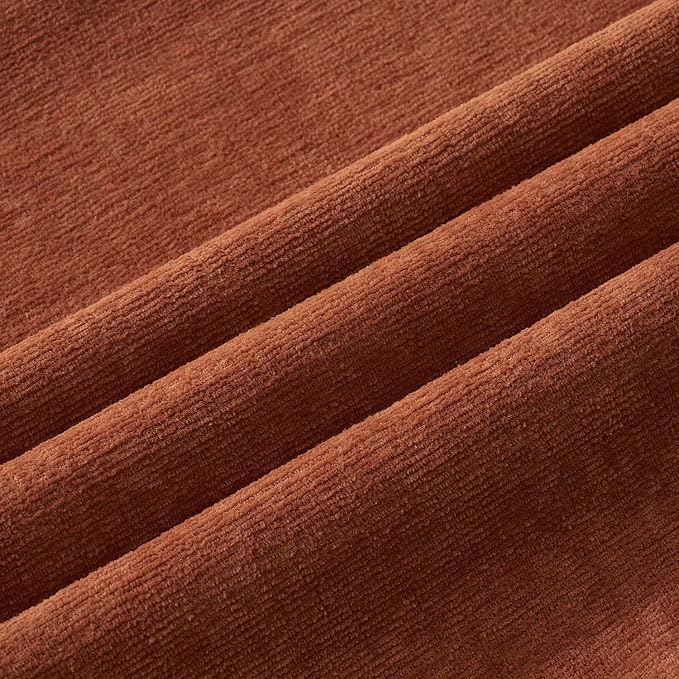 MIULEE Fall Rust Terracotta Chenille Couch Throw Pillow Covers, 18x18 | Set of 2, Soft Farmhouse Modern Home Decor, Decorative Pillowcases for Sofa Living Room Bed