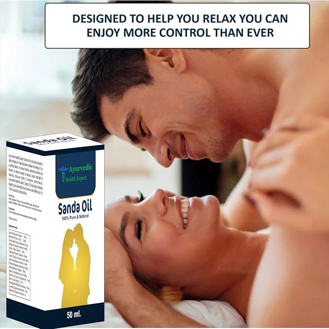 Sanda Herbal Massage Oil for Men | Natural Ayurvedic Blend with Safed Musli, Ashwagandha & Sesame Oil 50 ml (1.6 fl oz)