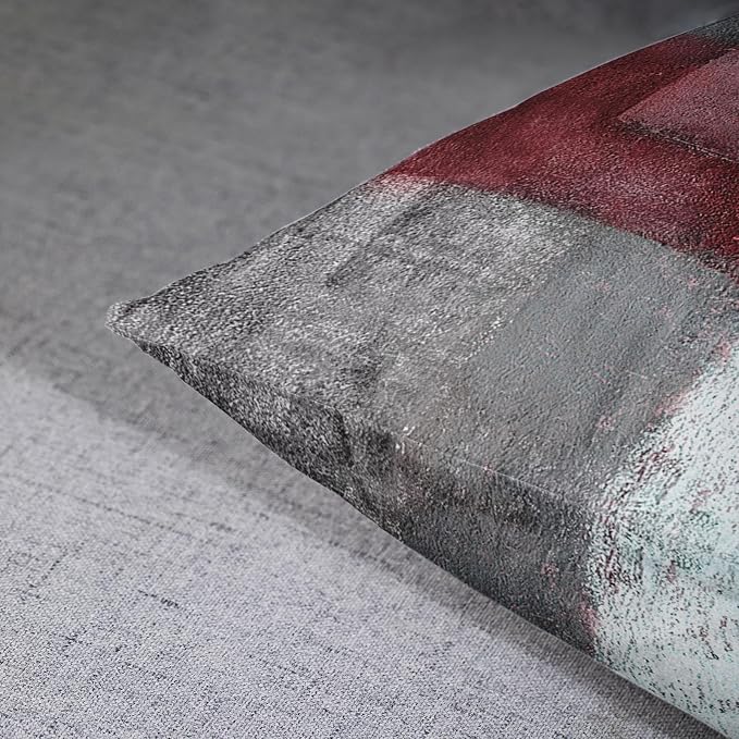 Emvency Throw Pillow Covers Set of 2, 18 x 18 Inch, Abstract Burgundy | Line Retro Outdoor Decorative Square Pillow Cases Couch Cushion Case for Couch Bed Sofa Living Room Home Decor