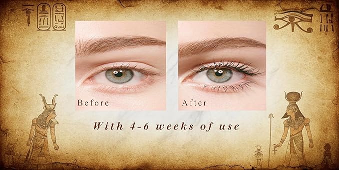 Nefertari Eye Lash Serum for Eyelash Growth: Advanced Formula to Boost Naturally Longer Fuller and Thicker Looking Lashes - Vegan & Cruelty-Free for Sensitive Eyes 8mL