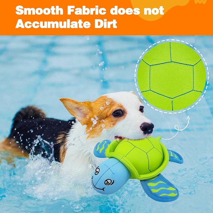 Dog Pool Toys, Floating Water Toys for Dogs, Squeaky Dog Toys for Water or Pool, Outdoor Beach Interactive Dog Toys for Small and Medium Dogs – Turtle
