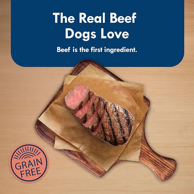 Blue Buffalo Delights Filet Mignon Small Breed Wet Dog Food, 3.5 oz, 12 ct | Adult Formula, Grain-Free, Pate Style, Real Beef First, in Savory Juice, No Corn, Wheat, or Soy