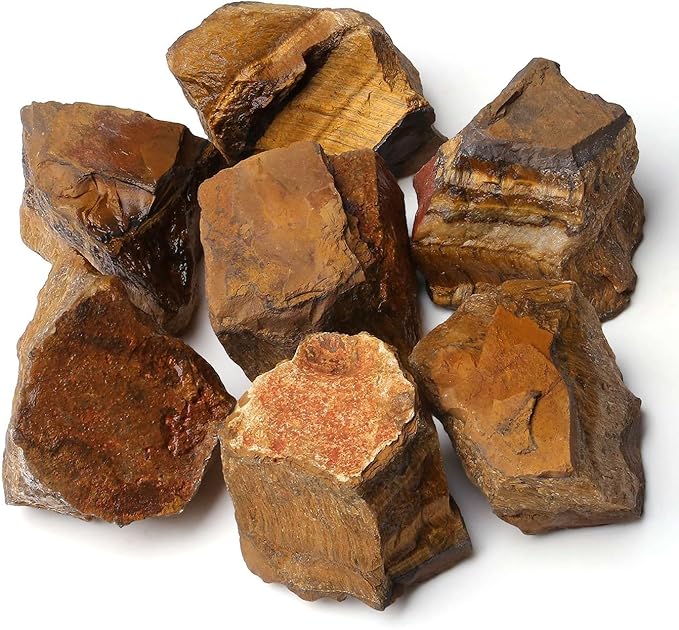 LAIDANLA 2" 1lb Tiger Eye Natural Rough Stones Crystal Large Raw Crystals Bulk Healing Gemstones for Reiki Healing Tumbling Fountain Rocks Wire Wrapping Decoration Cabbing Lapidary