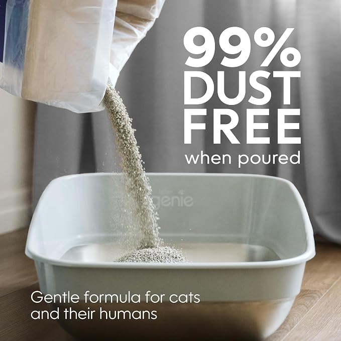 Litter Genie Light Unscented Clumping Cat Litter, 18.5 lbs | Lightweight 20% Lighter Natural Clay | Fast-Clumping, Odor Control, Dust-Free (Pack of 2)