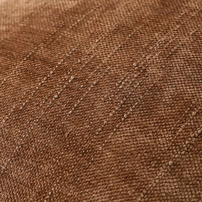 Set of 4 Soft Textured Decorative Throw Pillow Covers 12x20 Inch Cozy Farmhouse Cushion Cover Square Accent Pillow Cases for Bed Couch Sofa Living Room, Brown