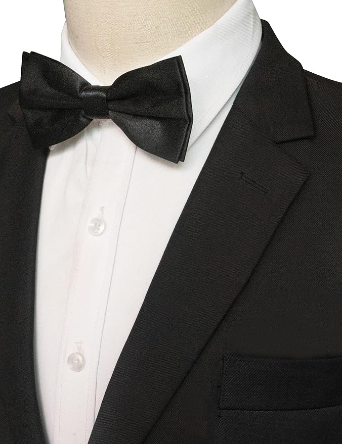 JEMYGINS Solid Color Pre-tied Bow Tie Adjustable Bowtie for Men
