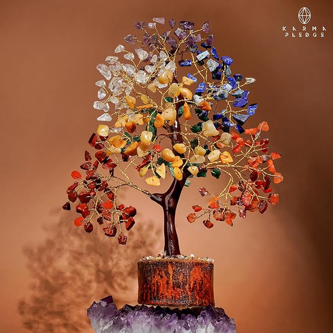 7 Chakra Tree of Life for Manifestation Unique Birthday Gifts for Women, Men, Friends, Handmade Home Office Decor Healing Crystal Tree for Money, Reiki, Good Luck, Anniversary Gifts for Her, Mom & Dad