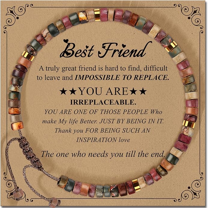 Inspirational Gifts Bracelets for Women: Valentines Mothers Day Birthday Gifts for Women Friends Sister Mom - Healing Natural Stone Beads Bracelets Thinking of you Get Well Soon Gift for Women