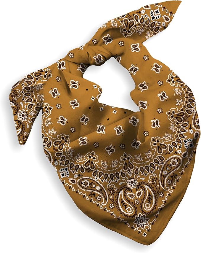 Gift Packaging Bandana for Men Women - 100% Cotton, Paisley, 22x22 In, 1 Pack - Large Bandanna Handkerchief Cowboy Hanky