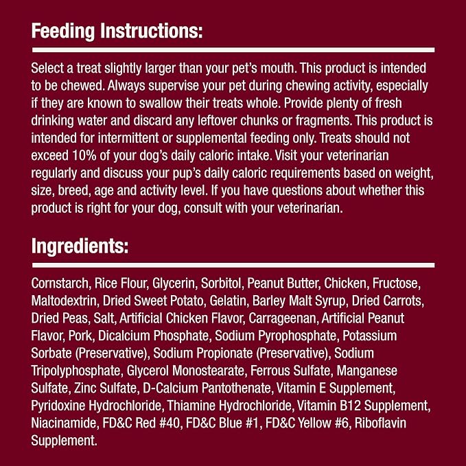 SmartBones Stuffed Twistz with Peanut Butter, Rawhide-Free Chews for Dogs Stuffed with Pork Flavor, 6 Twistz