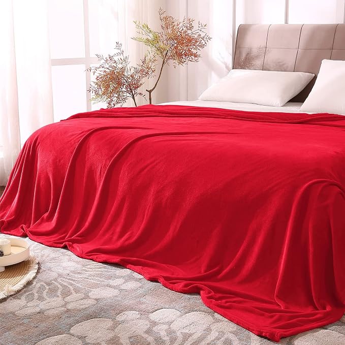 BEDELITE Fleece Blanket Soft Plush King Size Bed Blanket Red 108"x90" | Ultra Soft Fleece, Plush Microfiber, Lightweight Warmth, All Season Comfort, Fade Resistant, Machine Washable