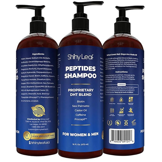 Anti-Thinning Peptide Shampoo – Sulfate Free Thickening & Hydrating DHT Shampoo With Biotin, Caffeine & Saw Palmetto, Formulated For Women & Men, Safe For Color-Treated & All Hair Types, 16 fl.oz