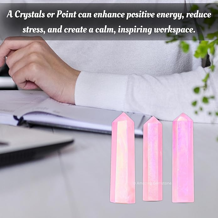 Amazing Gemstone Crystal Points Bulk Healing Crystals & Stones - Premium Single Terminated Healing Wand Point Bulk Crystals for Crafts, Crystal Grid, DIY Work