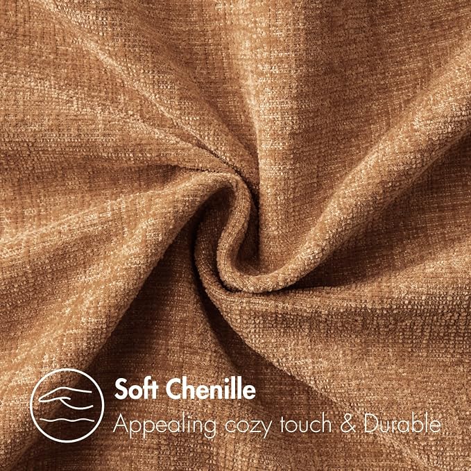MIULEE Soft Chenille Throw Pillow Covers Brown 18x18 Inch Pack of 2 | Modern Home Decor, Classic Decorative Pillows, Solid Dyed Cases, Boho Couch Cushion Covers for Sofa Bed Living Room