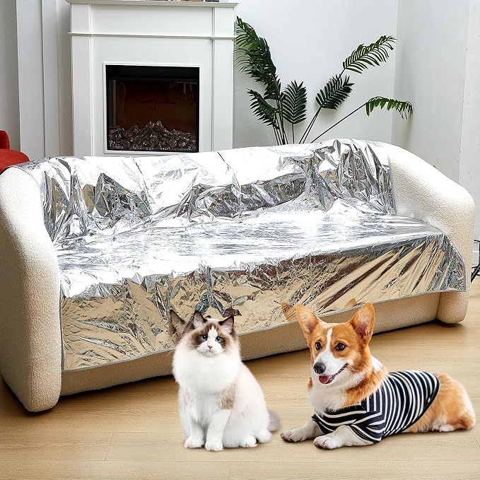 1 Pcs Pet Deterrent Mat to Keep Dogs Off Couch, 66.1" × 59", Khaki | Non Electric Cat and Dog Deterrent Mat, Pain Free Couch Covers to Keep Pets off Furniture Bed Indoor
