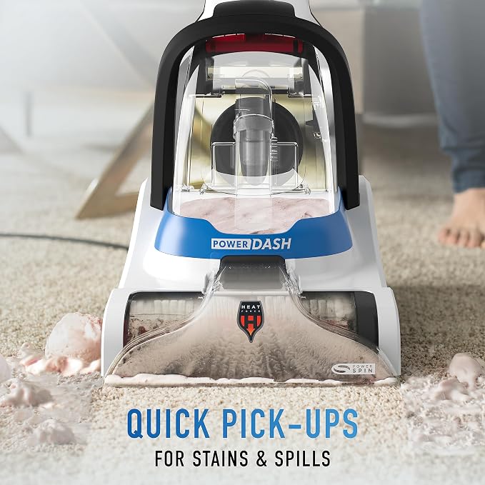 Hoover PowerDash Pet Compact Carpet Cleaner Machine, Lightweight Design | HeatForce Fast Drying, Antimicrobial Brush Roll, Pair with a Hoover Carpet Cleaner Solution