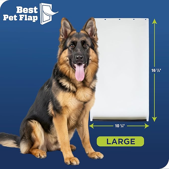 Best Pet Flap Large Replacement Dog Door Non PVC Flap Fits PetSafe PAC11-11039 - Measures 10 1/8" x 16 7/8" Longer Lasting, Most Energy Efficient, Less Shrinkage, BPA Free | Fits PetSafe PAC11-11039, Measures 10 1/8" x 16 7/8", Longer Lasting, Most Ene...
