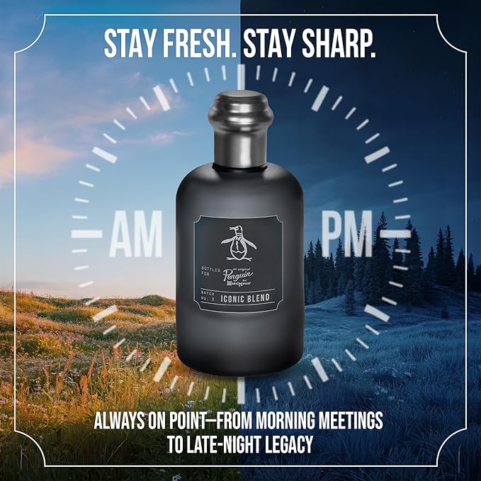 Original Penguin Iconic Blend Eau De Toilette for Men - Mens Cologne, Long Lasting Perfume, EDT, Fragrance with Notes of Bergamot, Sage & Sandalwood - 3.4 fl oz (100 mL)