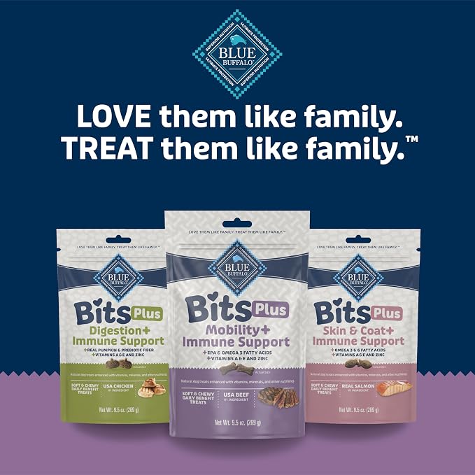 Blue Buffalo Bits Plus Beef Dog Treats, 9.5 oz | Mobility Support, EPA & Omega 3 Fatty Acids, Vitamin A, E & Zinc for Immune Support