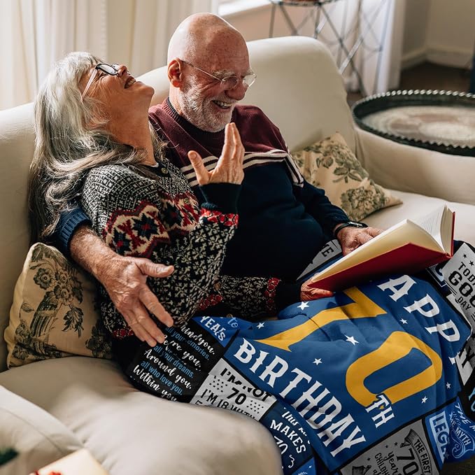 70th Birthday Gifts for Men Women, Best 70th Birthday Decorations for Men | 70 Year Old Birthdays Gift for Man, Funny 1955 Birthdays Gift for Man ideas Blanket 50"X60"