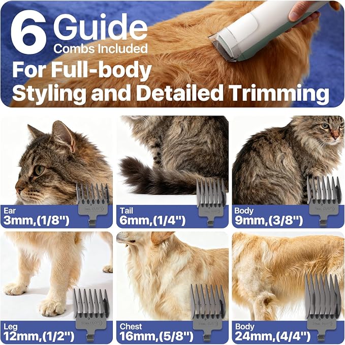 Buenkee Dog Grooming Vacuum Kit, 15000Pa Clipper, Shedding Brush, 2L, Blue | Brush, trim and deshed at home with less flying fur, mess-control suction and fewer emptying breaks during longer sessions