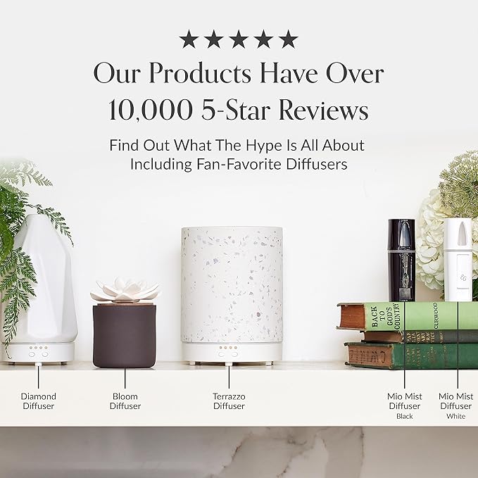 Edens Garden Mio Mist Portable Essential Oil Diffuser – Handheld Mister, Compact & USB Rechargeable Personal Aromatherapy & Essential Oils Accessory for Travel, Office & Car Use - Black