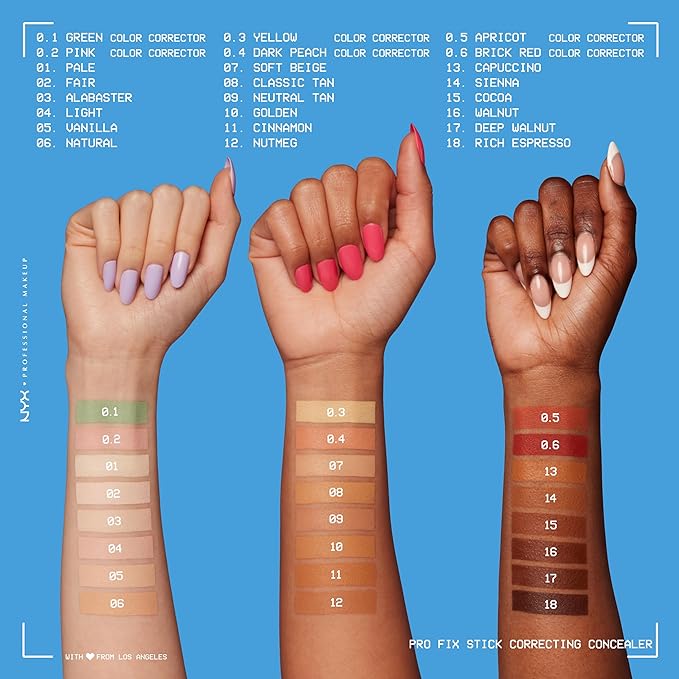 NYX PROFESSIONAL MAKEUP Pro Fix Stick Correcting Concealer, Buildable Medium Coverage Concealer Stick - Vanilla