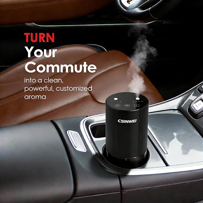 Dual Nozzle Waterless Essential Oil Diffuser, Portable Car Diffuser with Rechargeable Battery, Cordless Aromatherapy Diffuser for Home Office Bedroom, USB-C Nebulizing, 600 Sq Ft Coverage