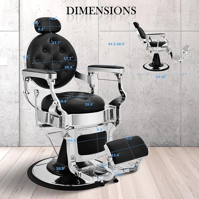 Barber Salon Chairs for Barbershop, Professional Salon Styling Chair for Hair Stylist with Heavy Duty Hydraulic, 360 ° Swivel Spa Beauty Tattoo Massage Equipment