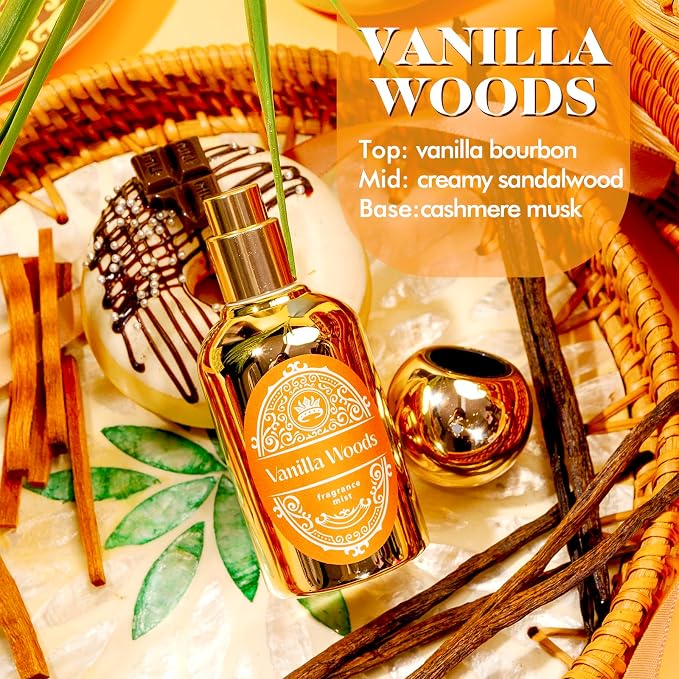 Body Spray for Women, Fragrance Mist, 3 Pack Travel Size Set, 60ml/2.1 fl oz, Vanilla Woods, Cloud Serenade, Jasmine Breeze