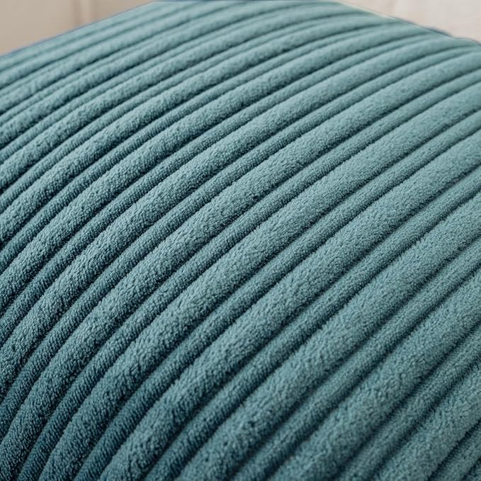 UGASA 14x20 Inch Pillow Cover Pack of 1 Soft Boho Stripe Corduroy Long Rectangle Lumbar Cushion Case Farmhouse Decorative Throw Pilowcase for Bed, Couch, Sofa, Bedroom, Living Room, Blue Grey