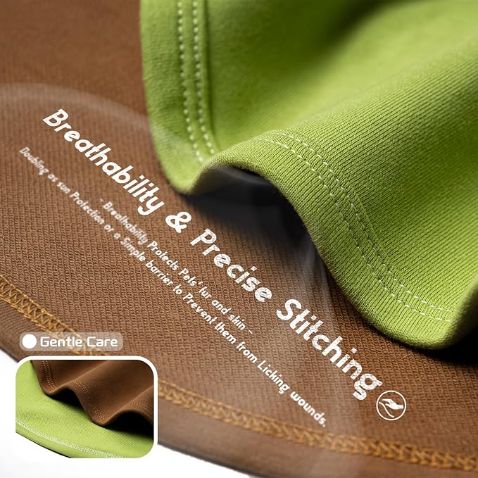 Koneseve Dog Shirts Soft Stretchy Plain T-Shirt - Brown & Avocado Green XS | 2-Pack Breathable Cotton Tee for Puppy & Kitten, Blank Solid Clothes for All Seasons, Easy Pull-On for Daily Casual Outfits