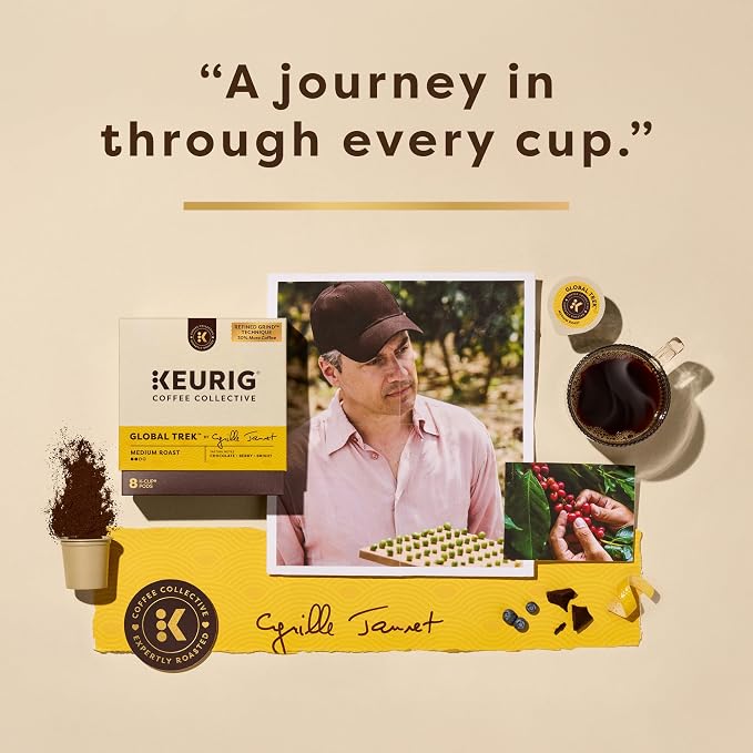 Keurig Coffee Collective, Global Trek by Cyrille Jannet, Medium Roast Coffee, Single Serve Keurig K-Cup Pods, 20 Count