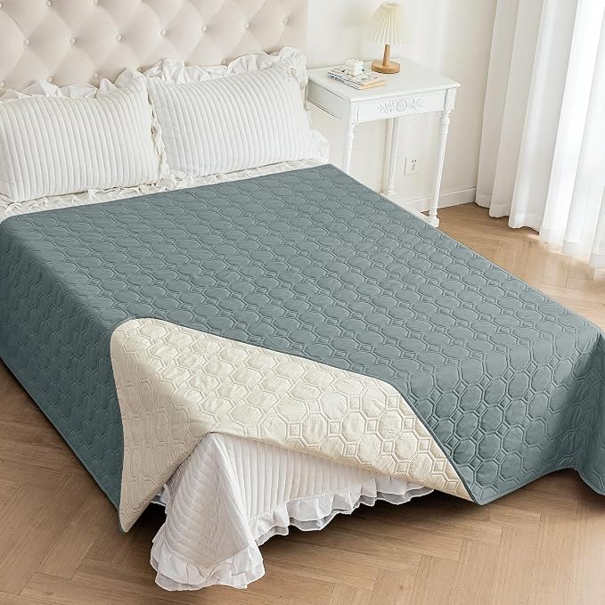 ZNSAYOTX Ultimate Cozy Blankets (82"x82") 100% Waterproof Bed Mat Blanket for Dog Pets, Couch Sofa Protector with Non-Slip Back Washable Durable, Pee Scratch Proof Easy to Clean (Dark Grey)