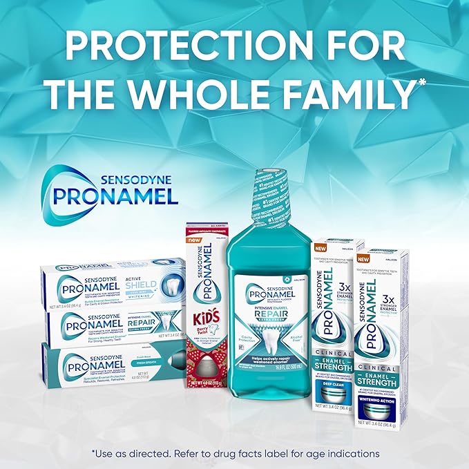 Sensodyne Pronamel Clinical Enamel Strengthening Toothpaste, Whitening Action, 3.4 oz (3 Pack)