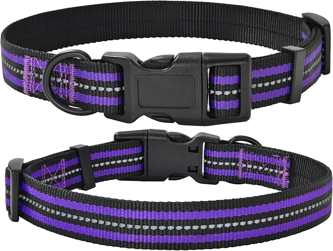 Mile High Life Reflective Dog Collar, Adjustable Lightweight Quick Release