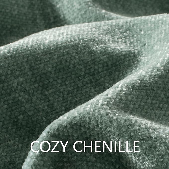 Chenille Throw Blanket for Couch 50" x 60", Sage Green | Soft Cozy Warm Throws with Fringe Tassel, for Living Room Bed Sofa Chair Cover, Lightweight Knitted Decorative Boho Blankets