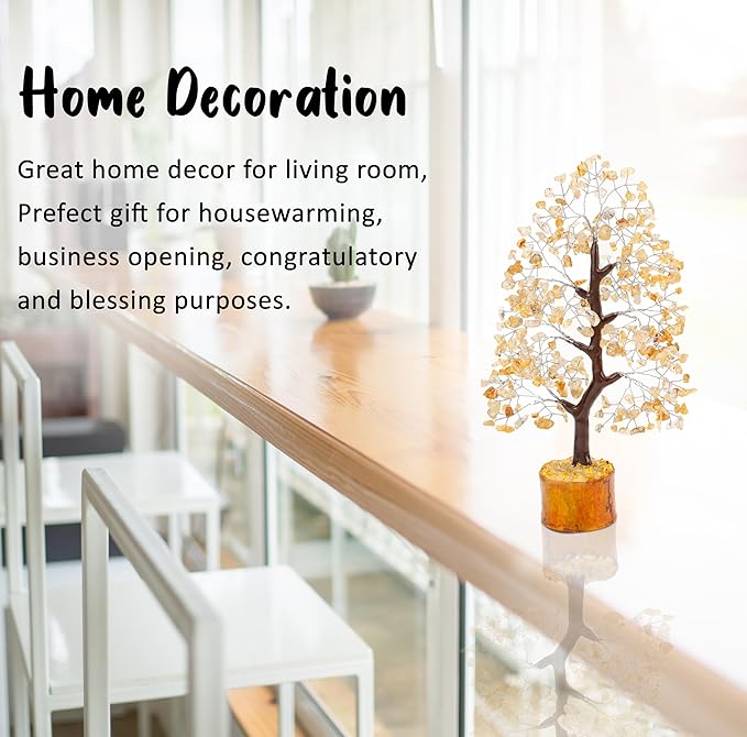 Citrine Chakra Tree of Life, Handmade Gemstone Tree, Crystal Tree of Life, Feng Shui Tree for Positive Energy, Artificial Tree, Crystal Decorations, Money Tree, Healing Crystals, Spiritual Gift