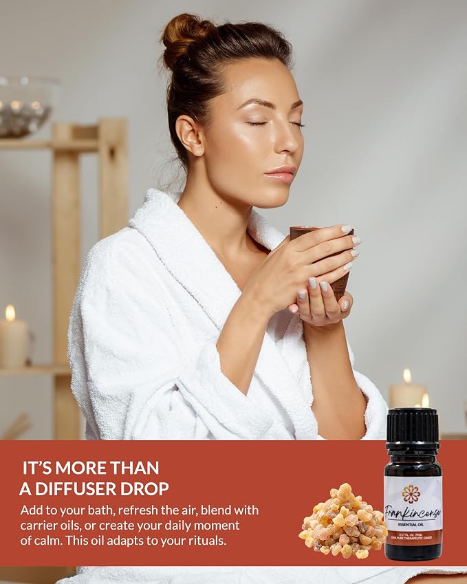 Essence Frankincense Essential Oil, 5 ml | Aromatherapy Oil for Diffusers & Personal Use | Natural Fragrance for Relaxation, Clarity & Wellness | Made in USA | Earthy & Calming Scent