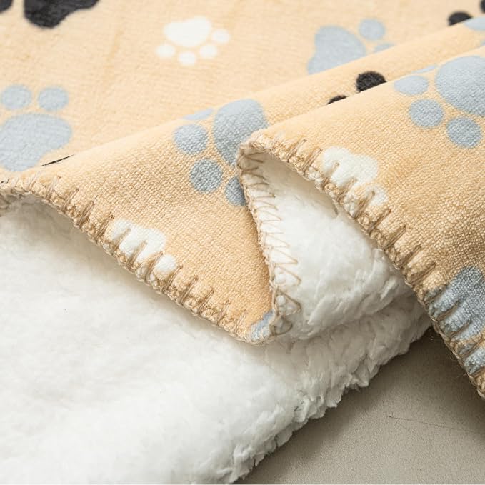Waterproof Pet Blanket for Dogs and Cats, Soft Sherpa Fleece Throw Blanket 50 * 60inch Beige