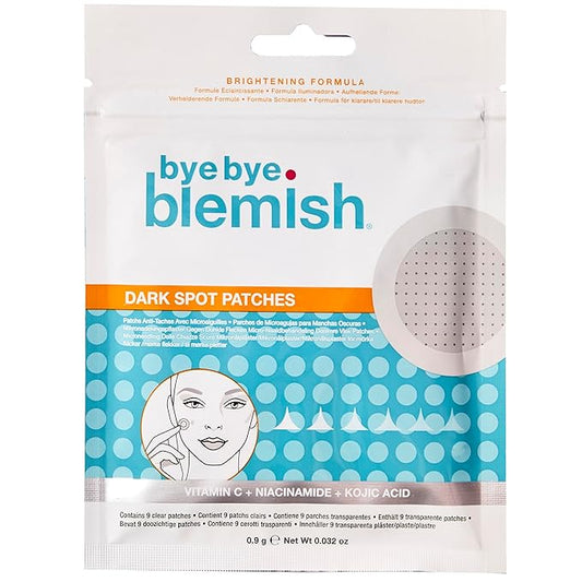 Bye Bye Blemish Dark Spot Patches – Blemish Patches for Face, Fade Dark Spots & Post-Blemishes Marks, Niacinamide & Vegan Skin Care, 9 Count