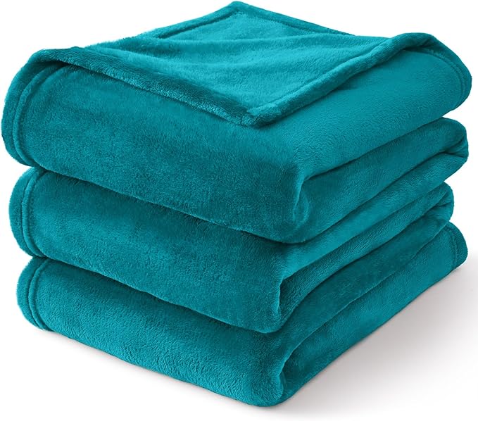BEDELITE Fleece Blanket Soft Plush Twin Size Blanket Teal Blue 60"x80" | Ultra Soft Fleece, Plush Microfiber, Lightweight Warmth, All Season Comfort, Fade Resistant, Machine Washable, Couch Sofa Bed