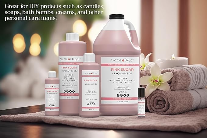 Aroma Depot Pink Sugar 8 oz. Perfume I Skin Oil I Our Interpretation, Premium Quality I Uncut I Fragrance Oil I Scented Oil I Add Aroma to Your DIY Projects I Skin Safe