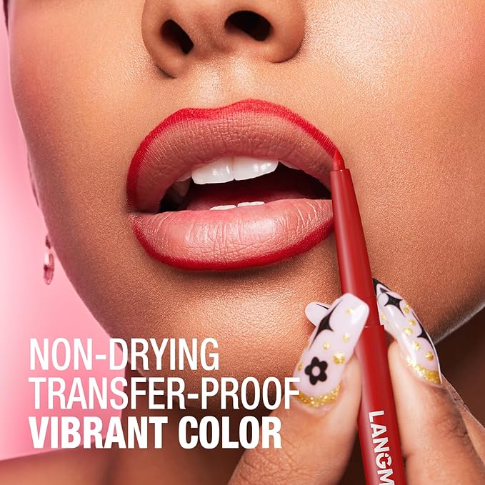 LANGMANNI 4Pcs Sculpting Matte Velvet Lip Liner Set,Smooth Creamy Texture,Waterproof And High Pigmented For Girls Daily Application Lip Makeup(5+6+7+8)