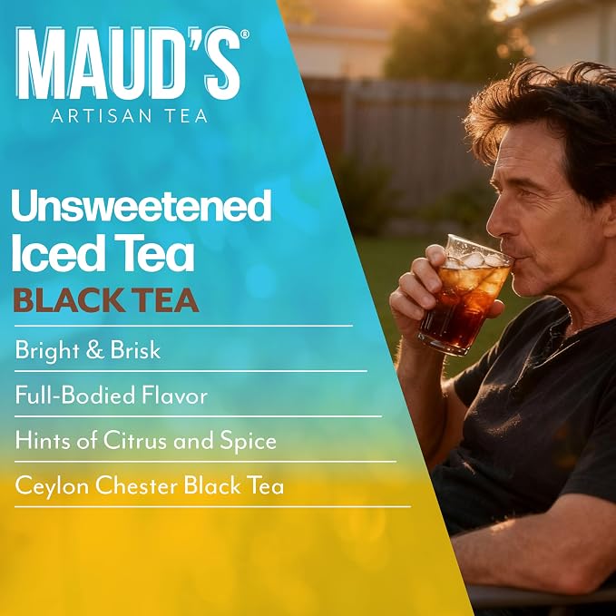 Maud's Iced Black Tea Pods, 24 ct, Single Serve Pods – 100% Gourmet Blended Tea Leaves, Compatible with Keurig K Cups Maker
